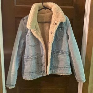 Womens wool/denim reversible jacket